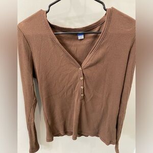 Brown Long Sleeve Top